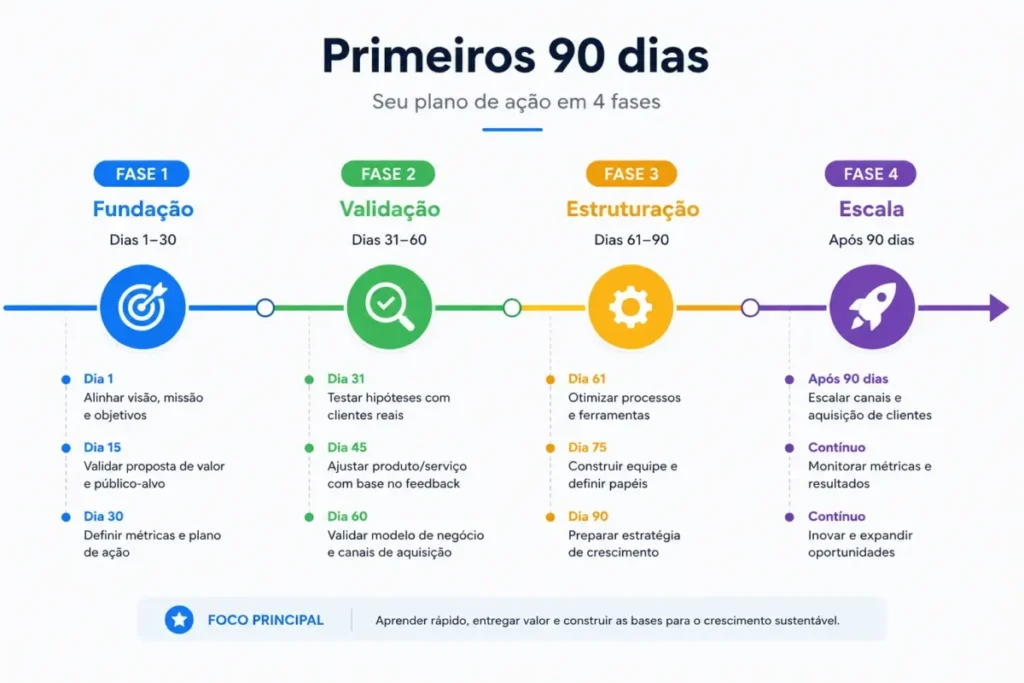 Planejamento 90 dias empreendedor iniciante roteiro